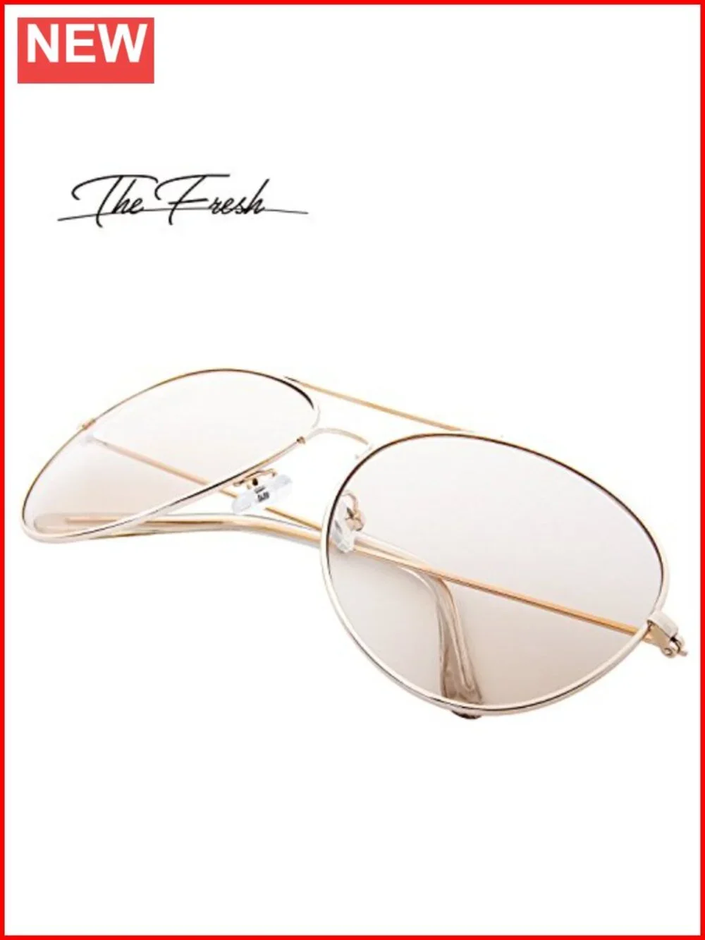 Aviator Frame Oversized Sunglasses with UV400 Protection Gift Box